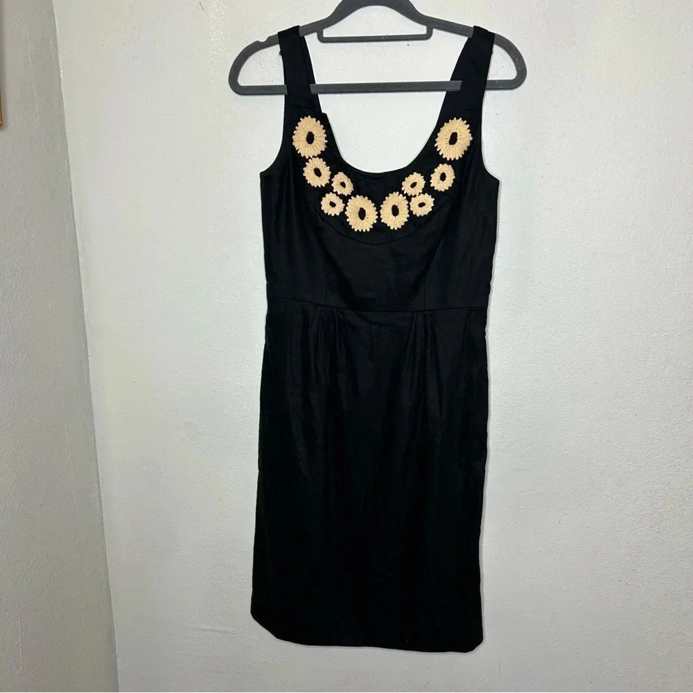 Etcetera Linen Blend Little Black Dress for Warmer Weather Size 2